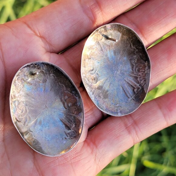 .Absolutely stunning vintage Native American handmade onyx stampwork large state - Picture 3 of 16